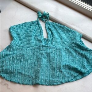 SHEIN Teal Halter Crop Top